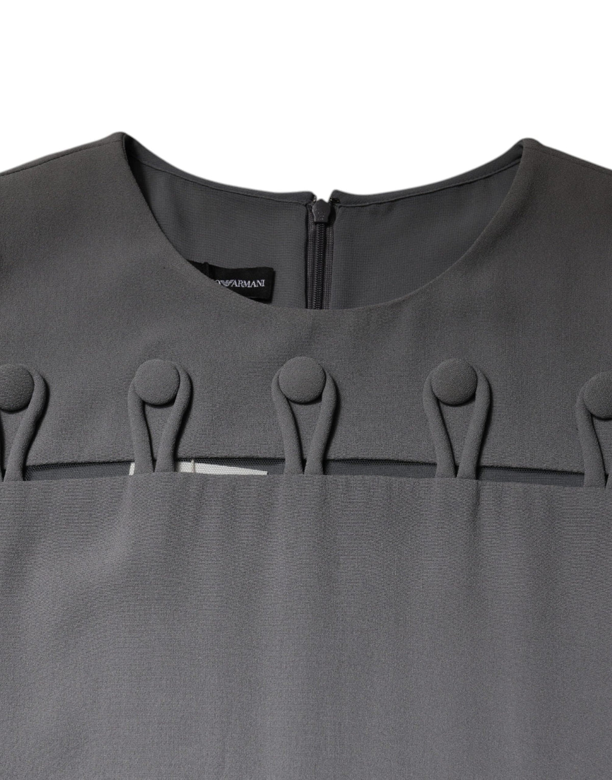 Emporio Armani Gray Round Neck Sleeveless A-line Mini Dress