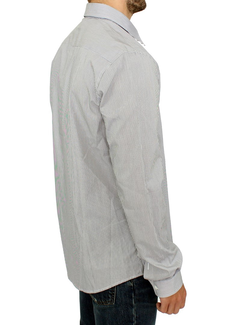 Chemise décontractée en coton rayée grise chic de GF Ferre