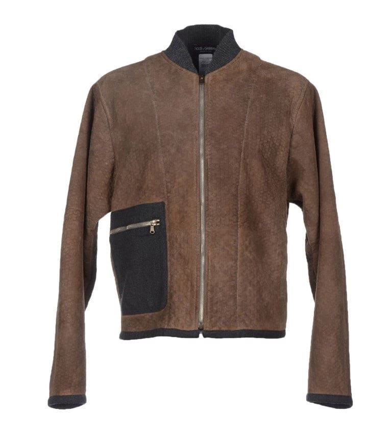 Veste élégante en cuir et laine mélangés Dolce &amp; Gabbana