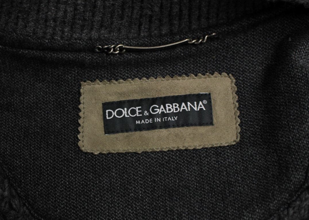 Veste élégante en cuir et laine mélangés Dolce &amp; Gabbana