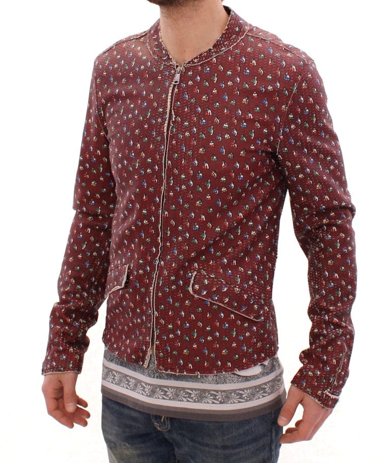 Chaqueta de cuero burdeos con estampado boxer exclusivo de Dolce &amp; Gabbana