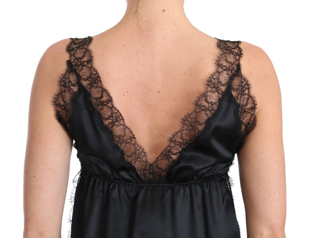 Haut de lingerie en mélange de soie Dolce &amp; Gabbana Sultry en noir