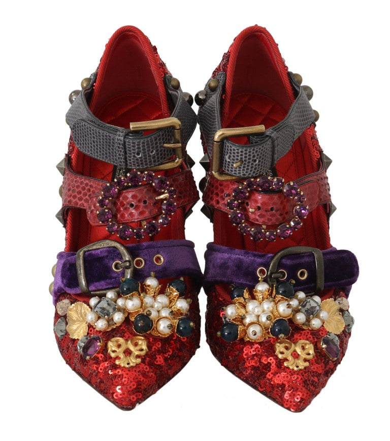 Zapatos de salón con adornos Bellucci Alta Moda en rojo de Dolce &amp; Gabbana