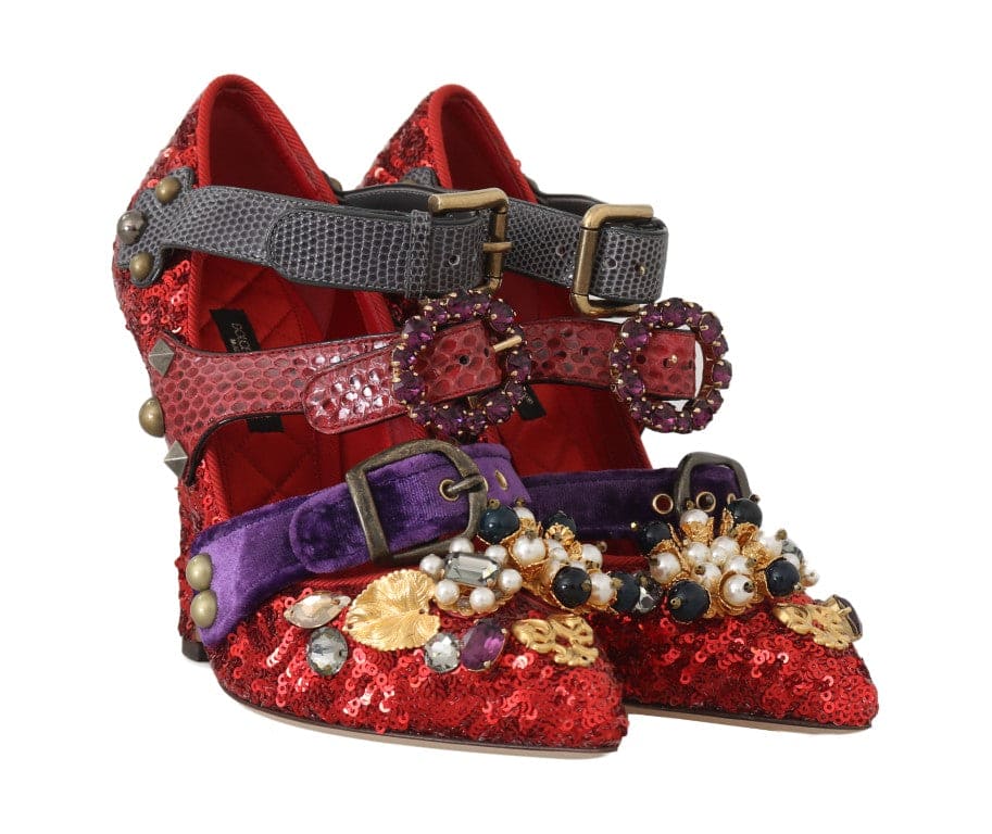 Zapatos de salón con adornos Bellucci Alta Moda en rojo de Dolce &amp; Gabbana