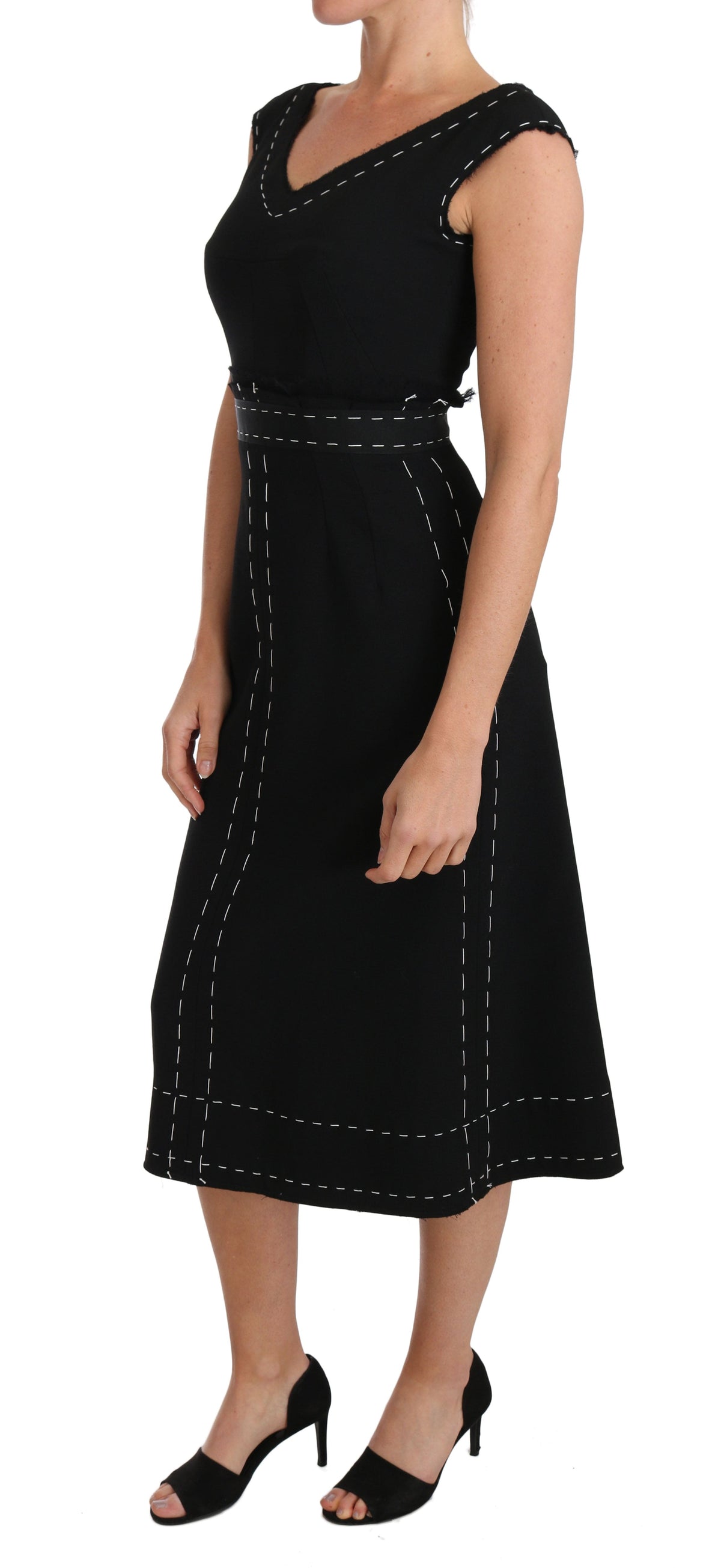 Robe fourreau en laine noire élégante Dolce &amp; Gabbana