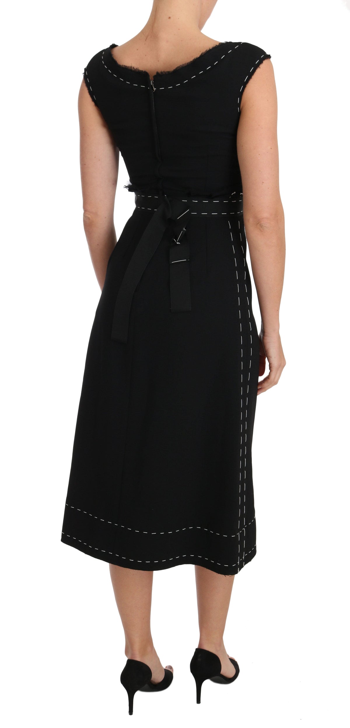 Robe fourreau en laine noire élégante Dolce &amp; Gabbana