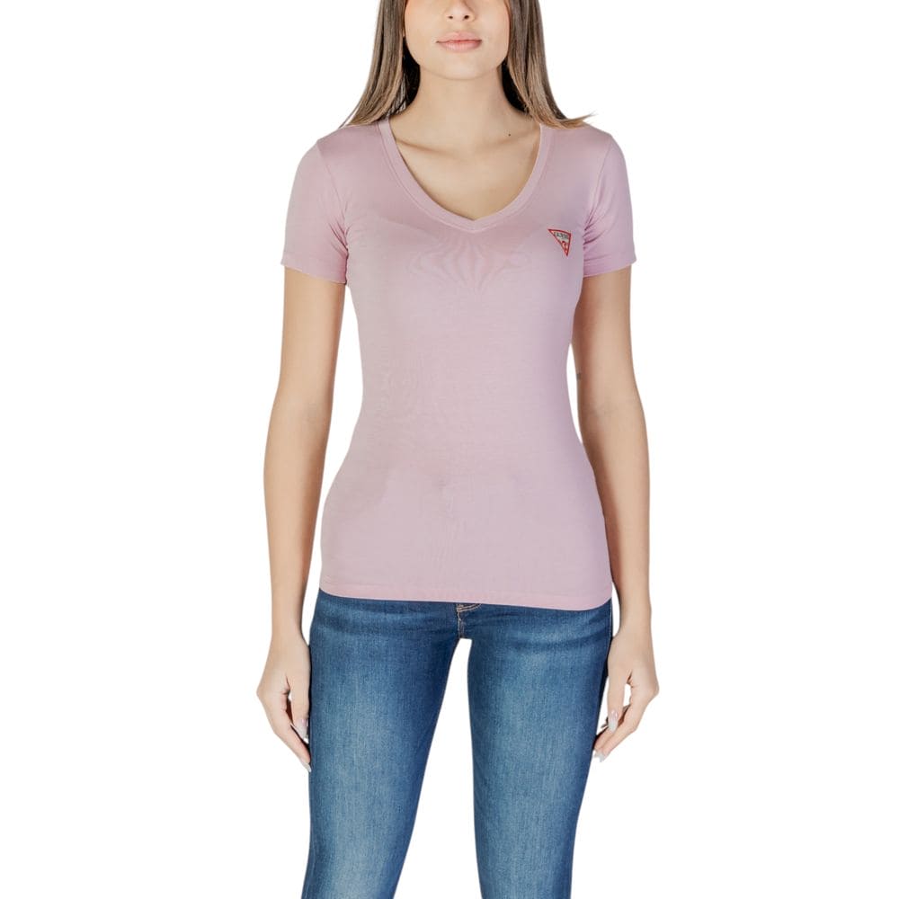 Guess Purple Cotton Tops & T-Shirt