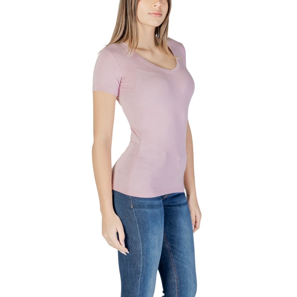 Guess Purple Cotton Tops & T-Shirt