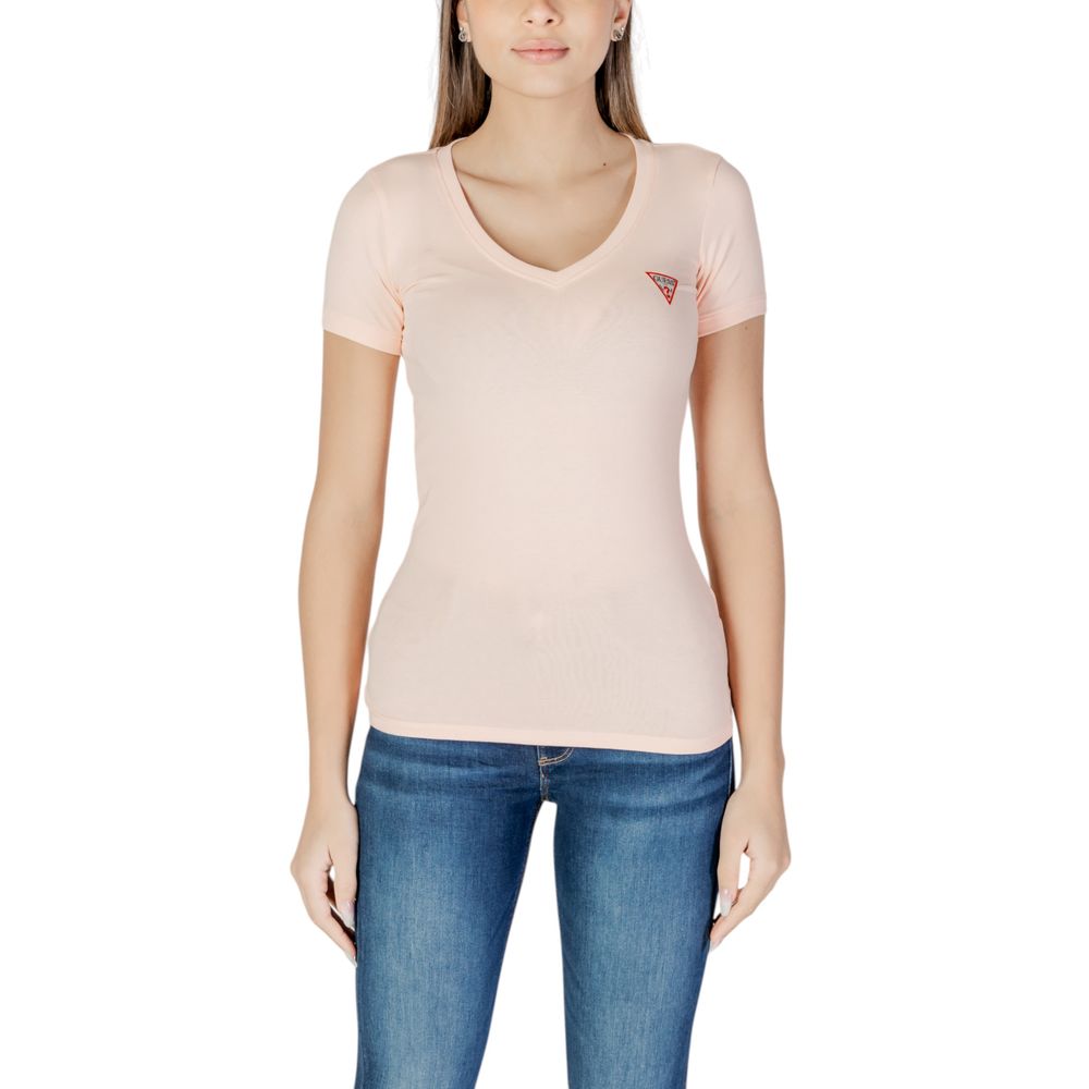 Guess Pink Cotton Tops & T-Shirt