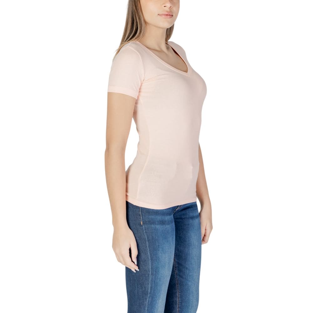 Guess Pink Cotton Tops & T-Shirt