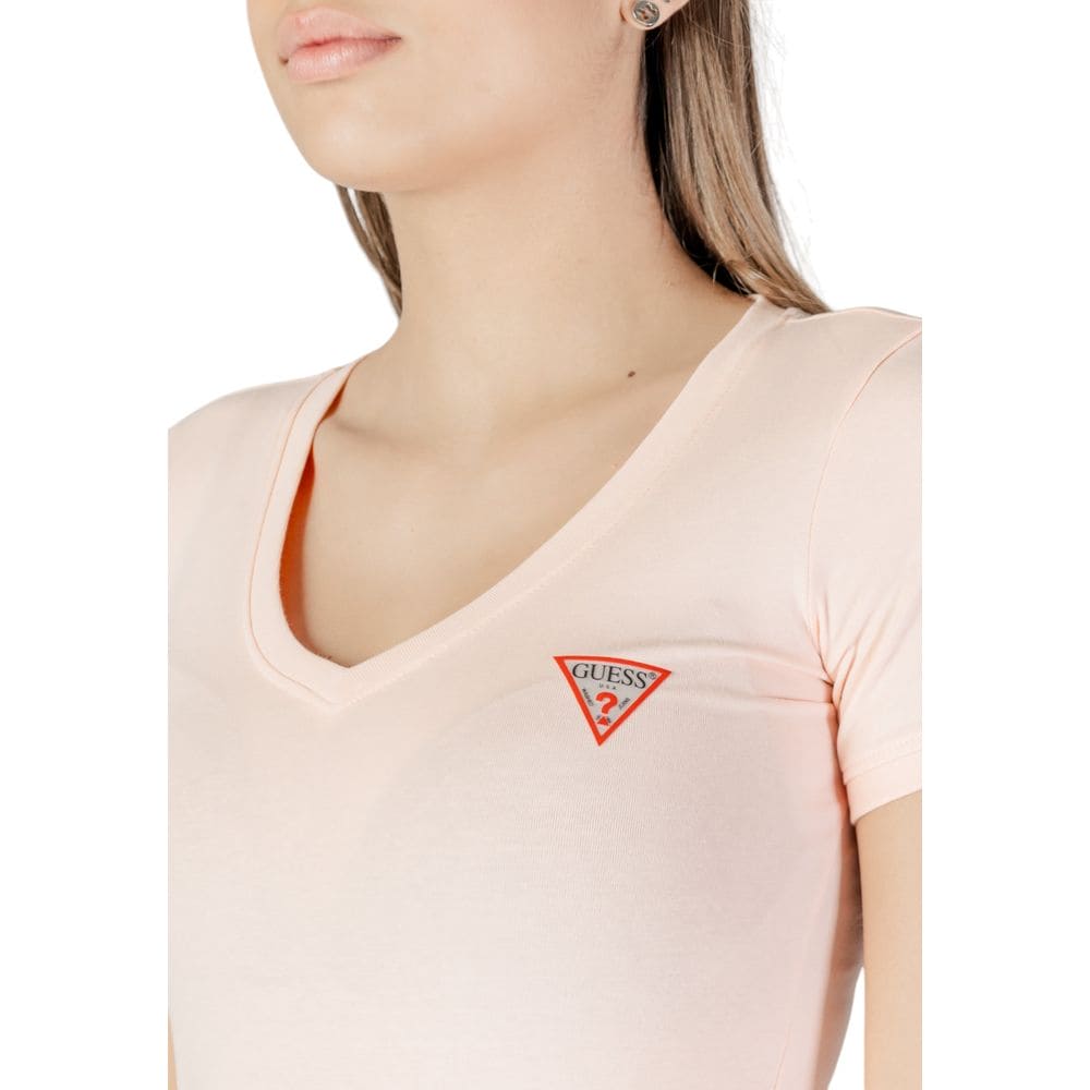 Guess Pink Cotton Tops & T-Shirt