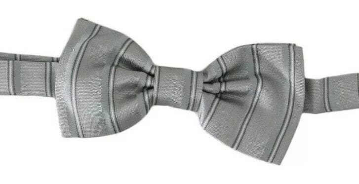 Dolce & Gabbana Light Gray Lining Adjustable Neck Butterfly Bow Tie