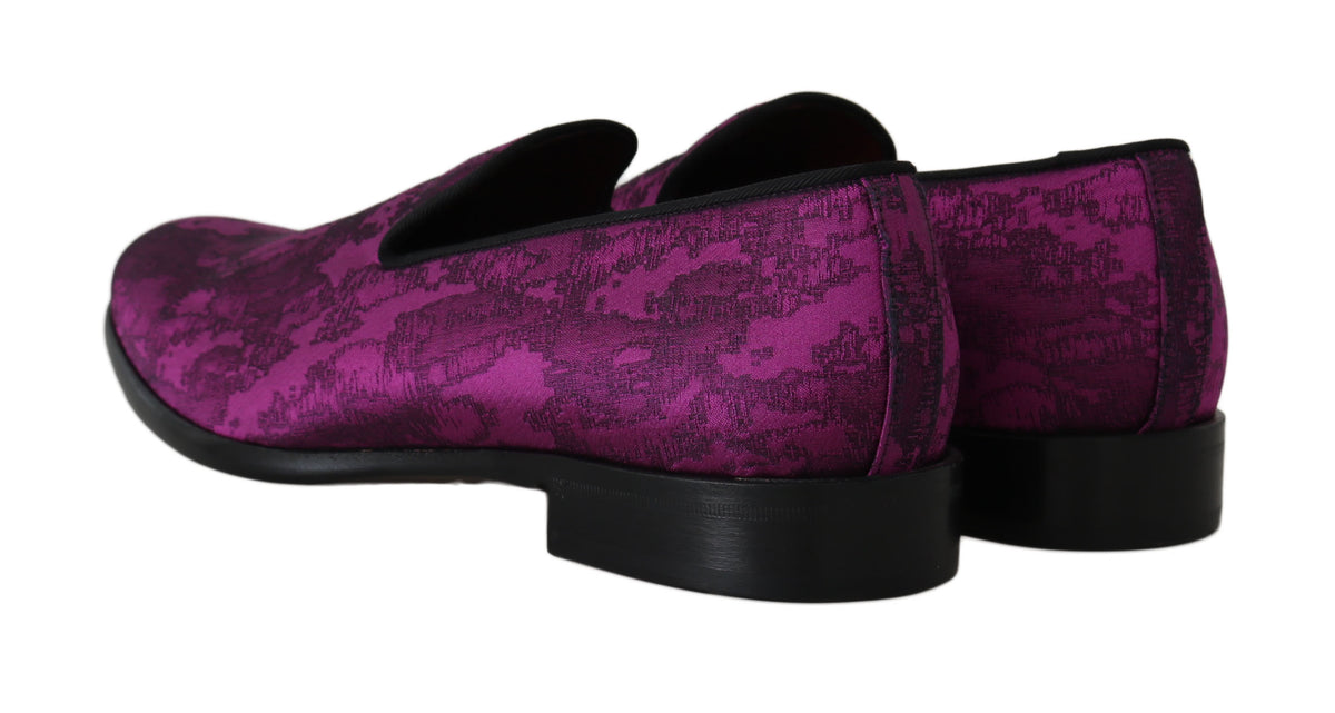 Mocassins élégants en mélange de soie et de laine Dolce &amp; Gabbana en violet