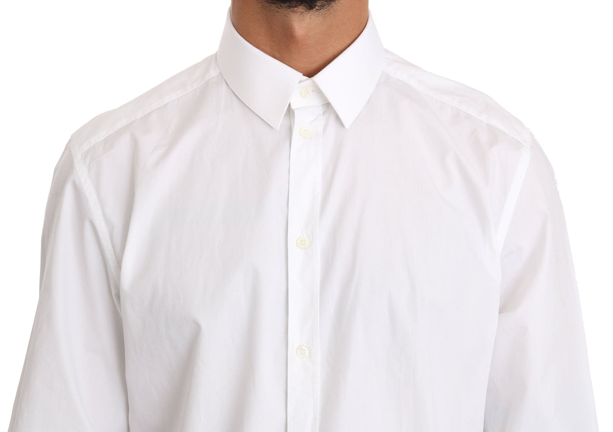 Camisa de vestir elegante de corte entallado en blanco puro de Dolce &amp; Gabbana