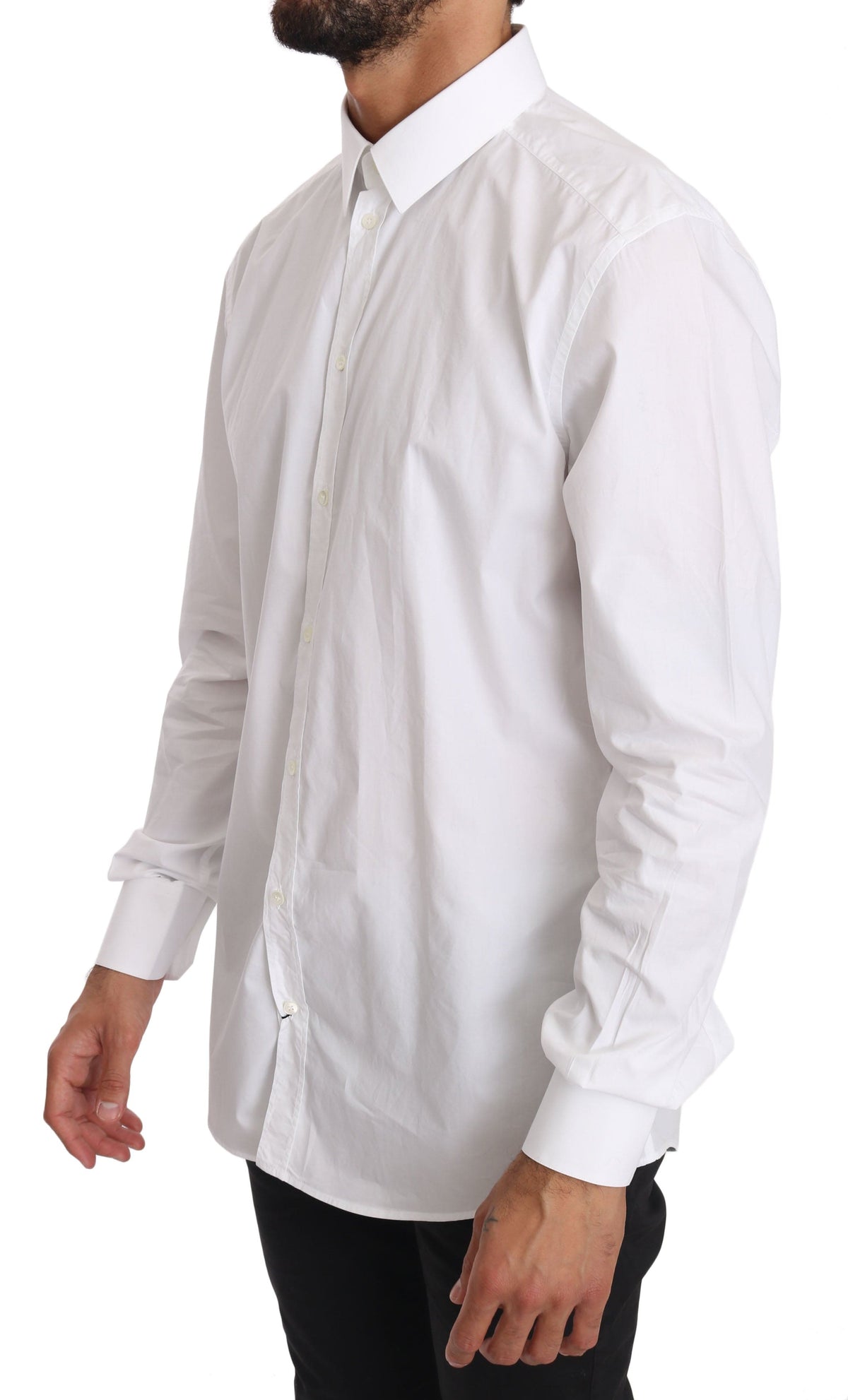 Chemise habillée slim fit élégante Dolce &amp; Gabbana en blanc pur