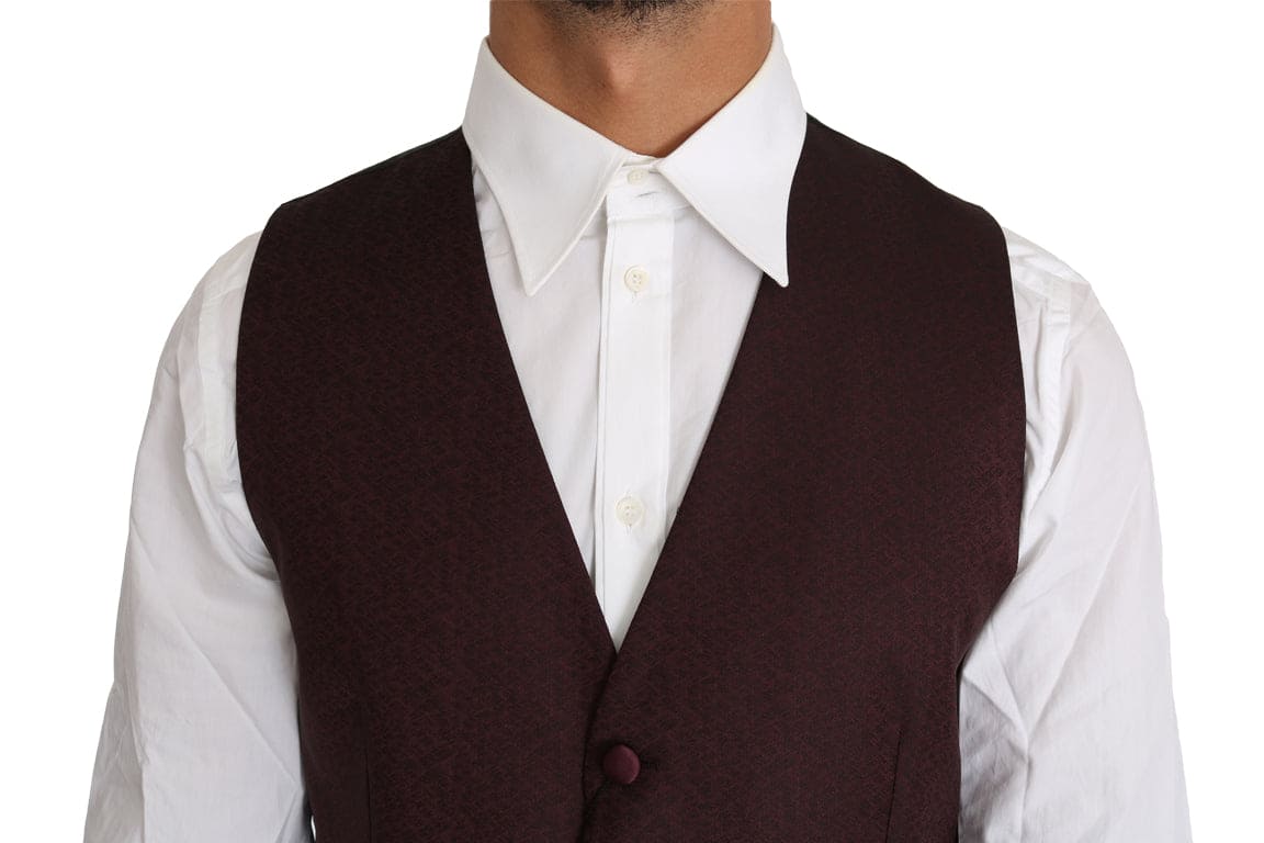 Gilet habillé élégant à motifs violets Dolce &amp; Gabbana pour homme