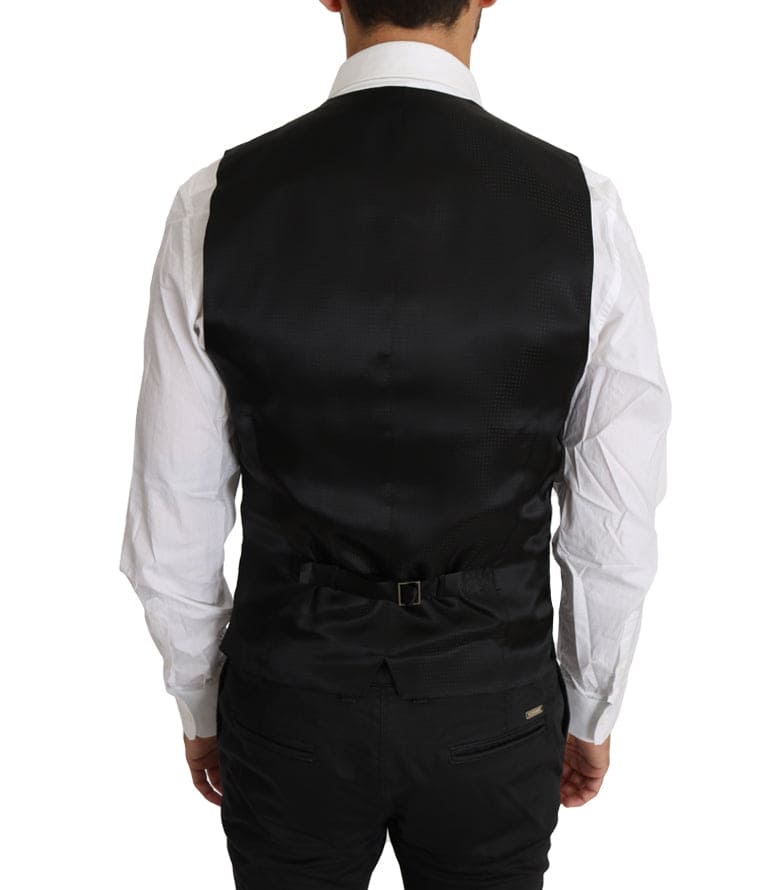 Dolce & Gabbana Sleek Black Wool-Silk Formal Vest