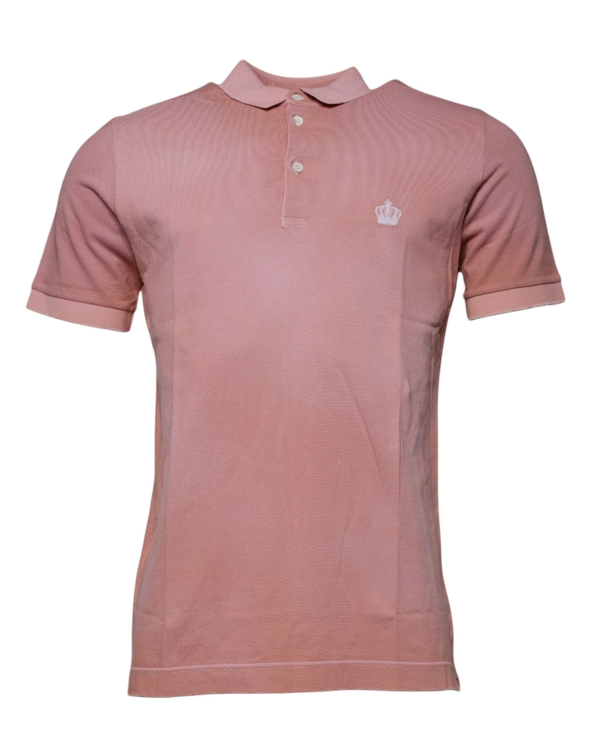 Polo à manches courtes et col couronne rose Dolce &amp; Gabbana