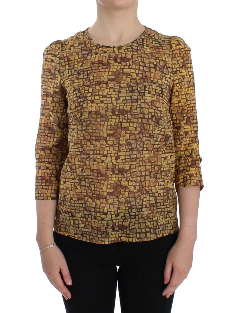 Blusa de seda con estampado de mosaico siciliano de Dolce &amp; Gabbana