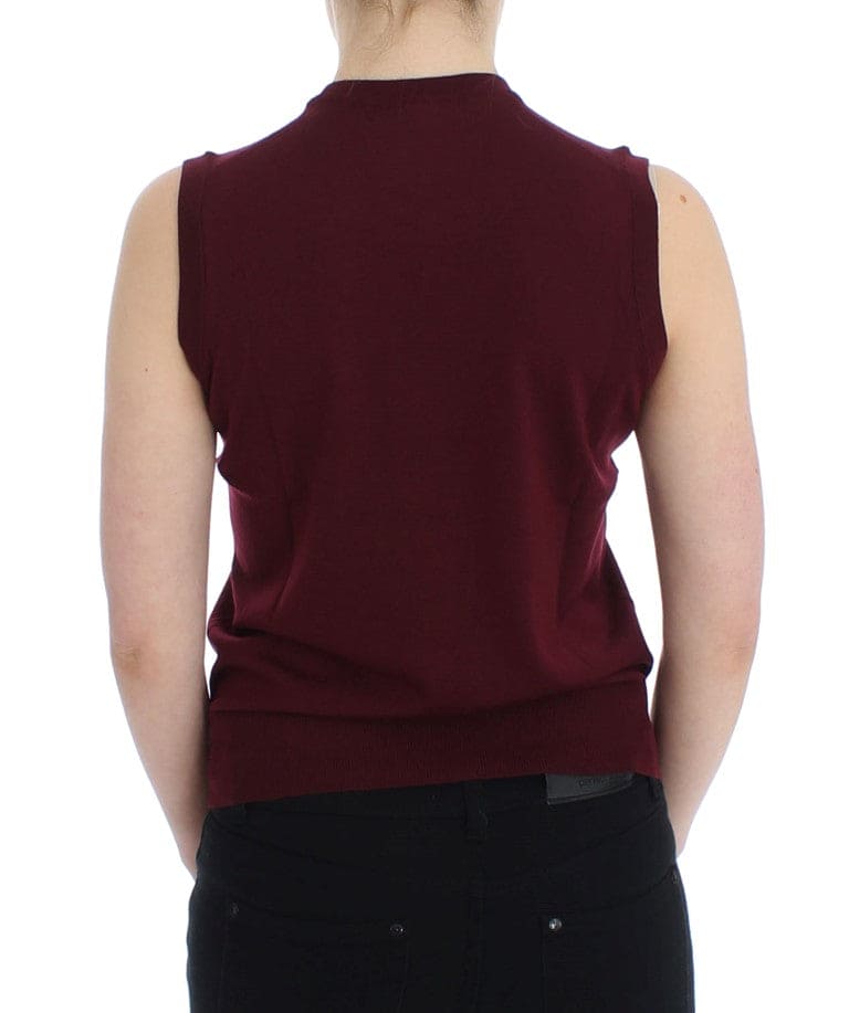 Dolce &amp; Gabbana - Gilet élégant sans manches en laine rouge