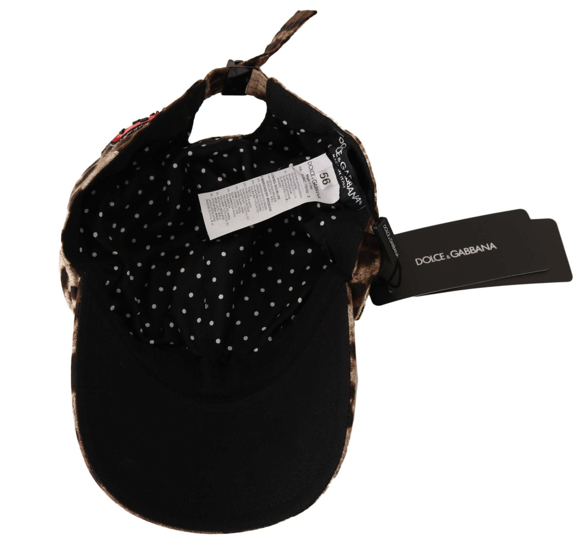 Casquette de baseball élégante à paillettes et motif léopard Dolce &amp; Gabbana