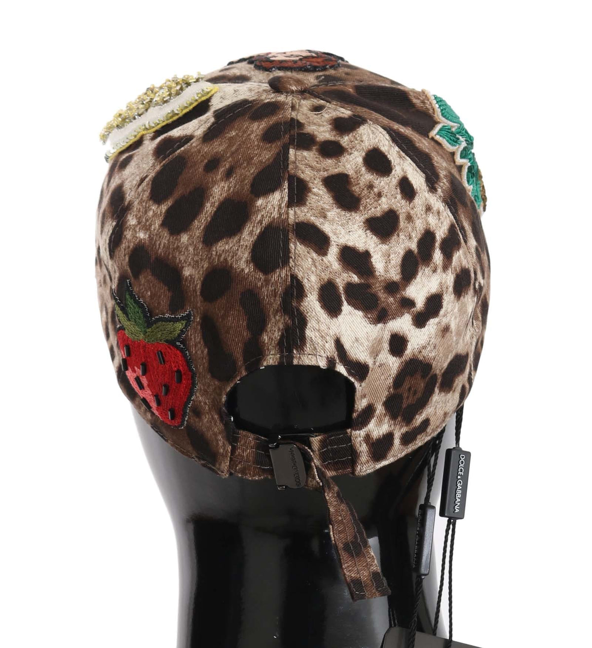 Gorra de béisbol elegante con lentejuelas y estampado de leopardo de Dolce &amp; Gabbana