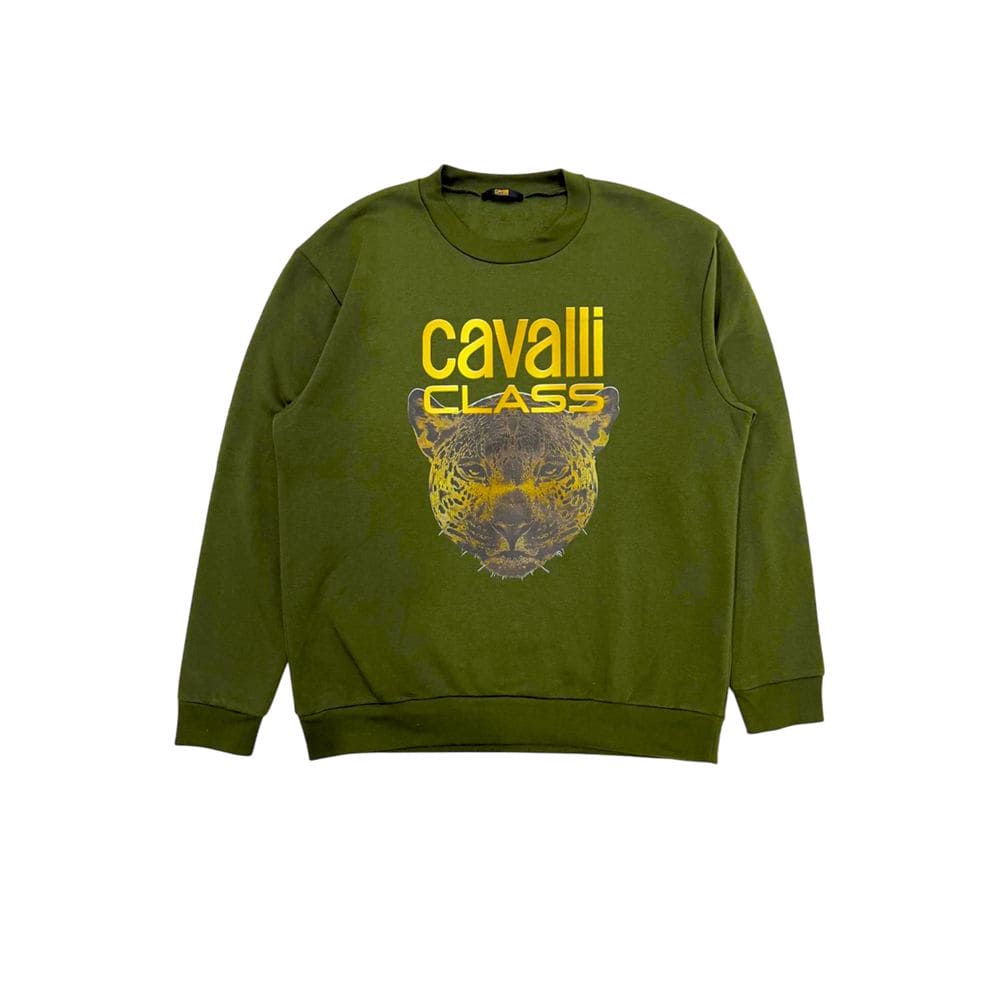 Cavalli Class Green Polyester Sweater