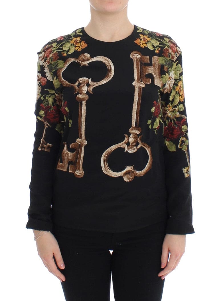 Blusa de seda con estampado medieval elegante de Dolce &amp; Gabbana