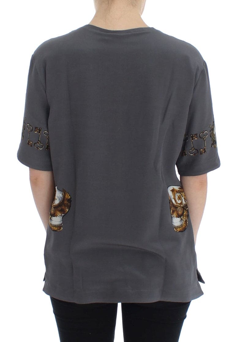 Blusa de seda Enchanted Sicily de Dolce &amp; Gabbana con estampado de caballeros