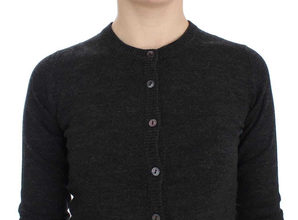 Pull cardigan élégant en laine grise Dolce &amp; Gabbana