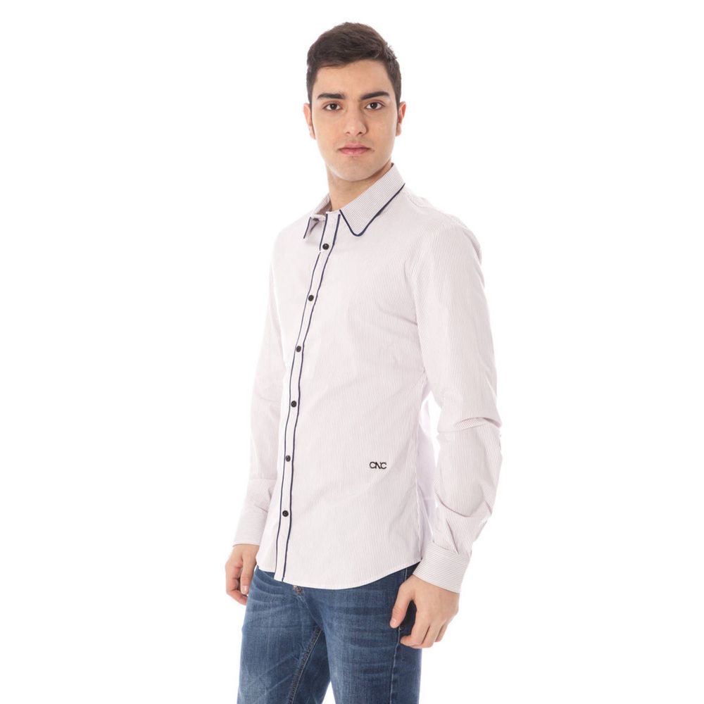 Camisa elegante de cuello italiano de manga larga color rosa de estilo nacional