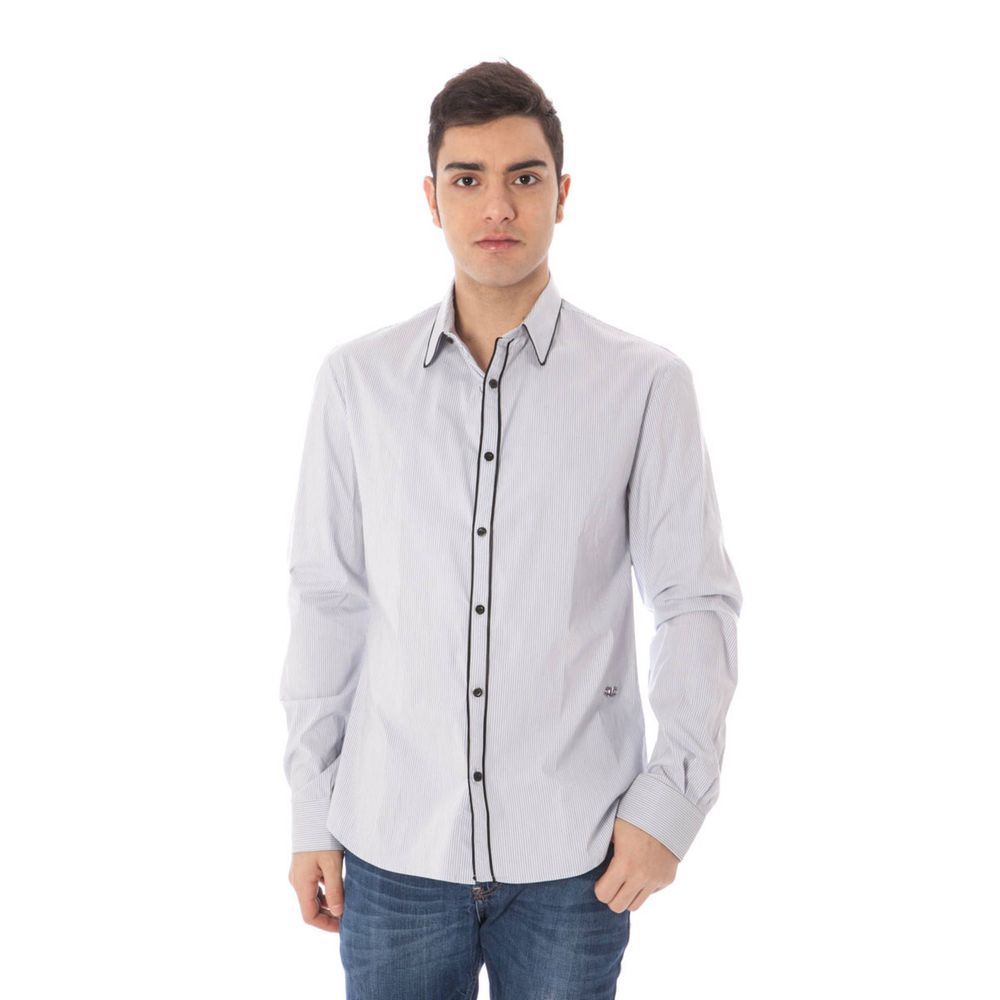 Camisa elegante de manga larga azul claro de traje nacional