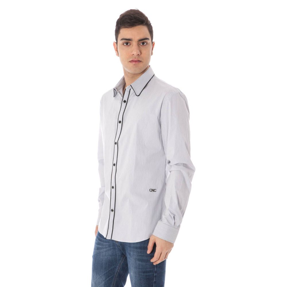 Camisa elegante de manga larga azul claro de traje nacional