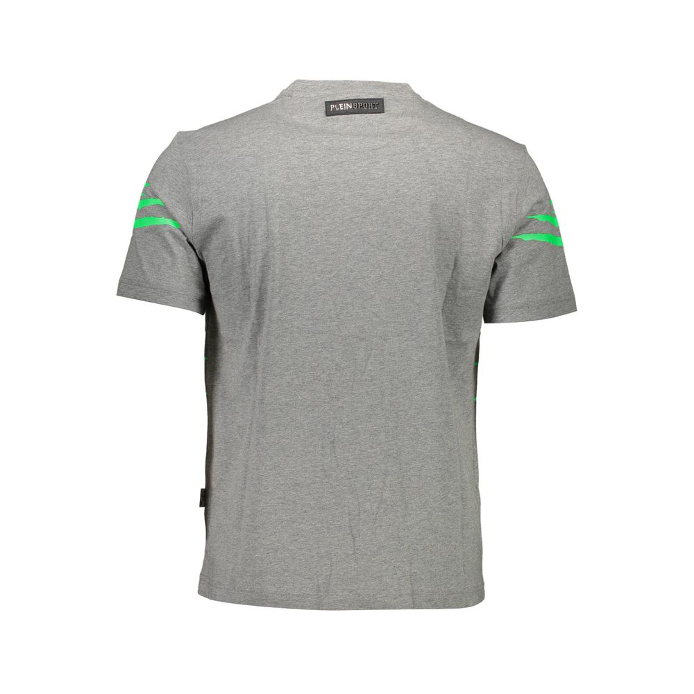 Camiseta de diseño con cuello redondo elegante en color gris de Plein Sport