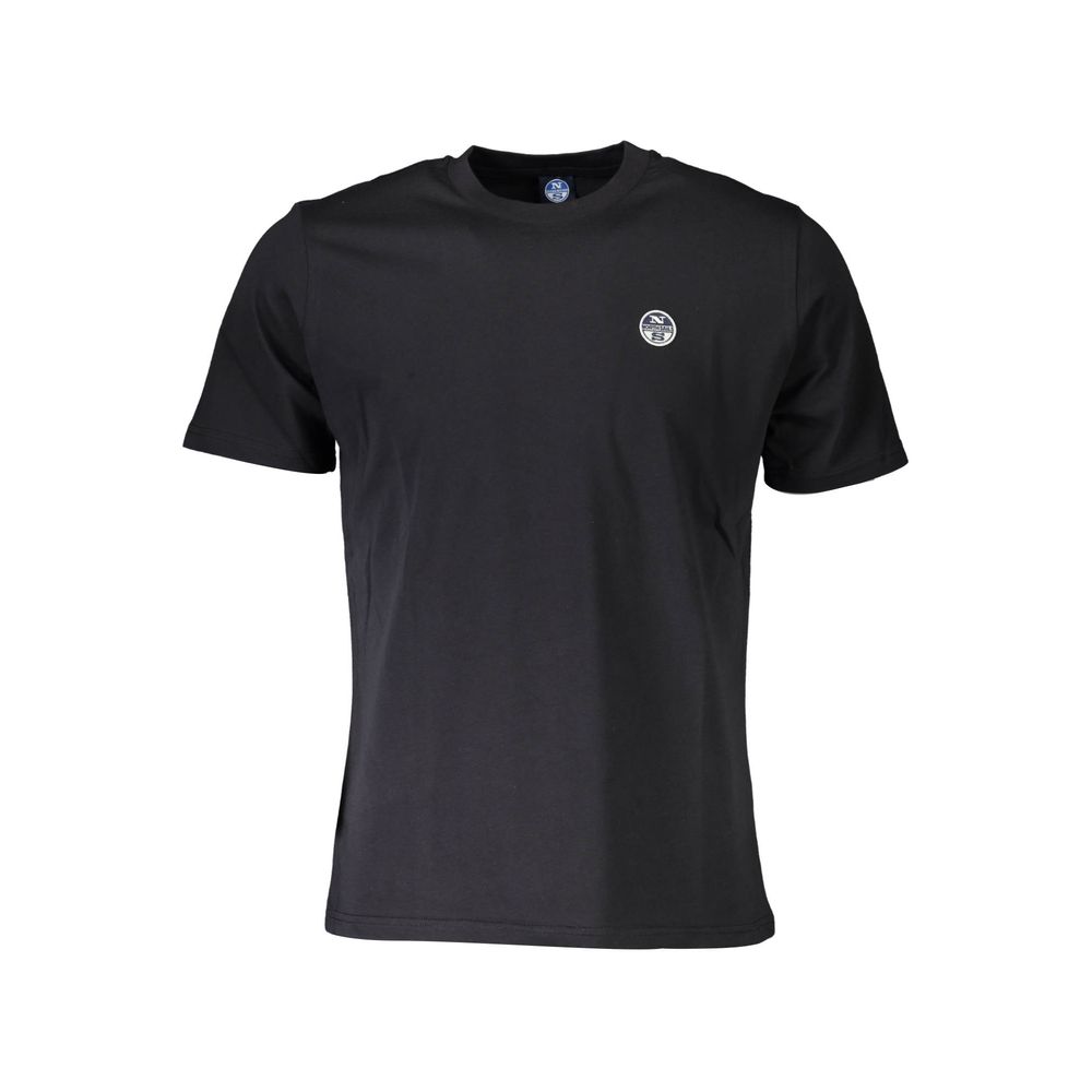 Elegante camiseta de algodón negra con aplique de logotipo de North Sails