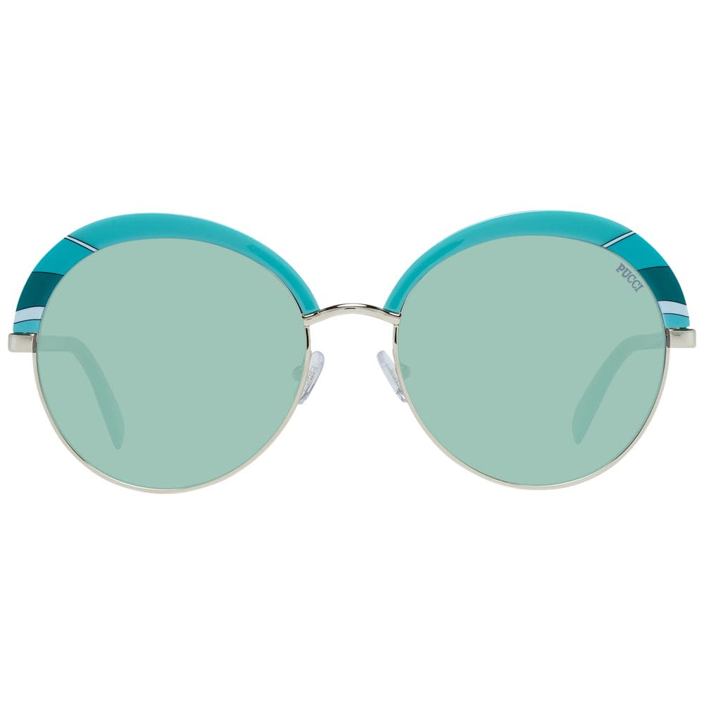Emilio Pucci Turquoise Metal & Plastic Sunglasses