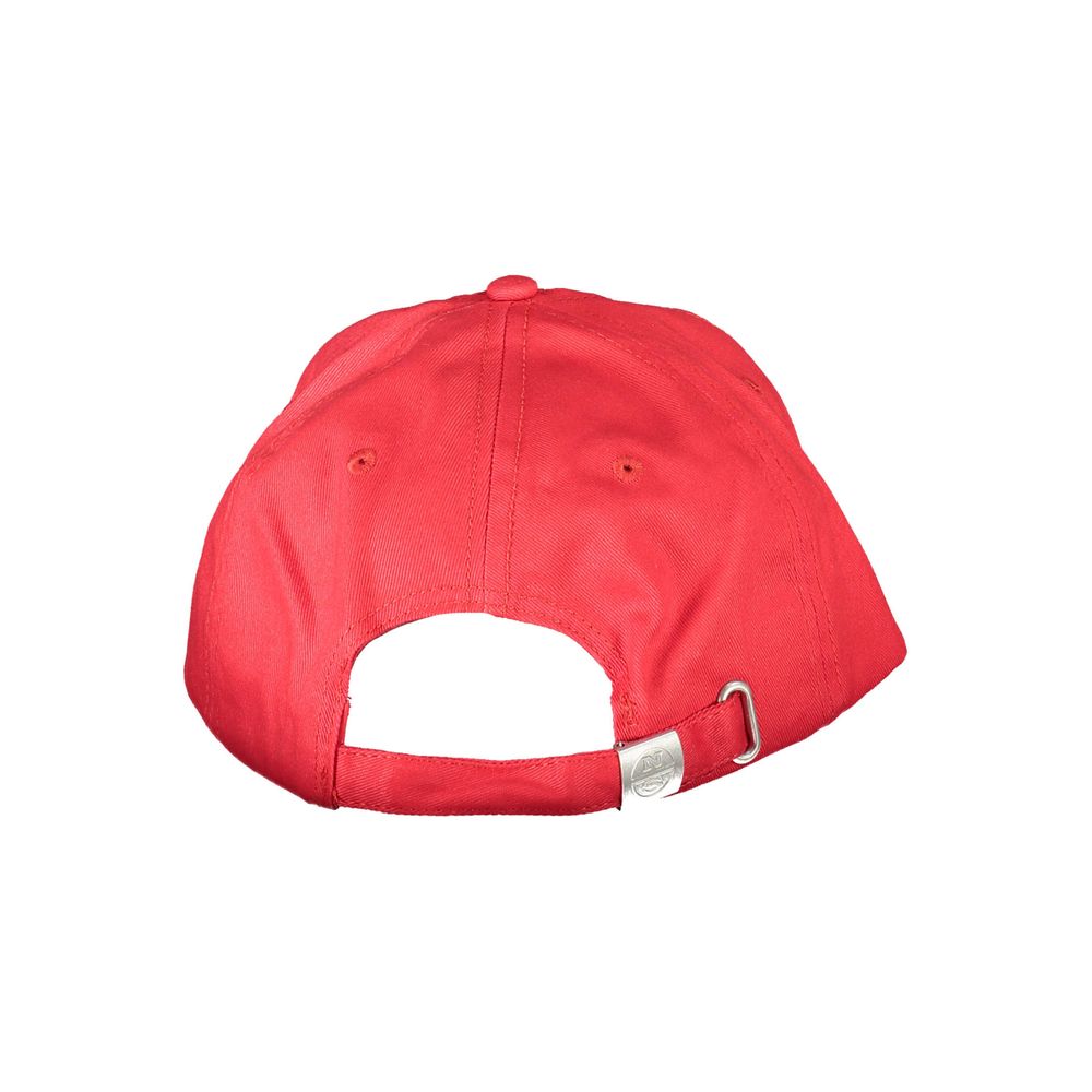 Casquette en coton rouge élégante North Sails avec visière à logo