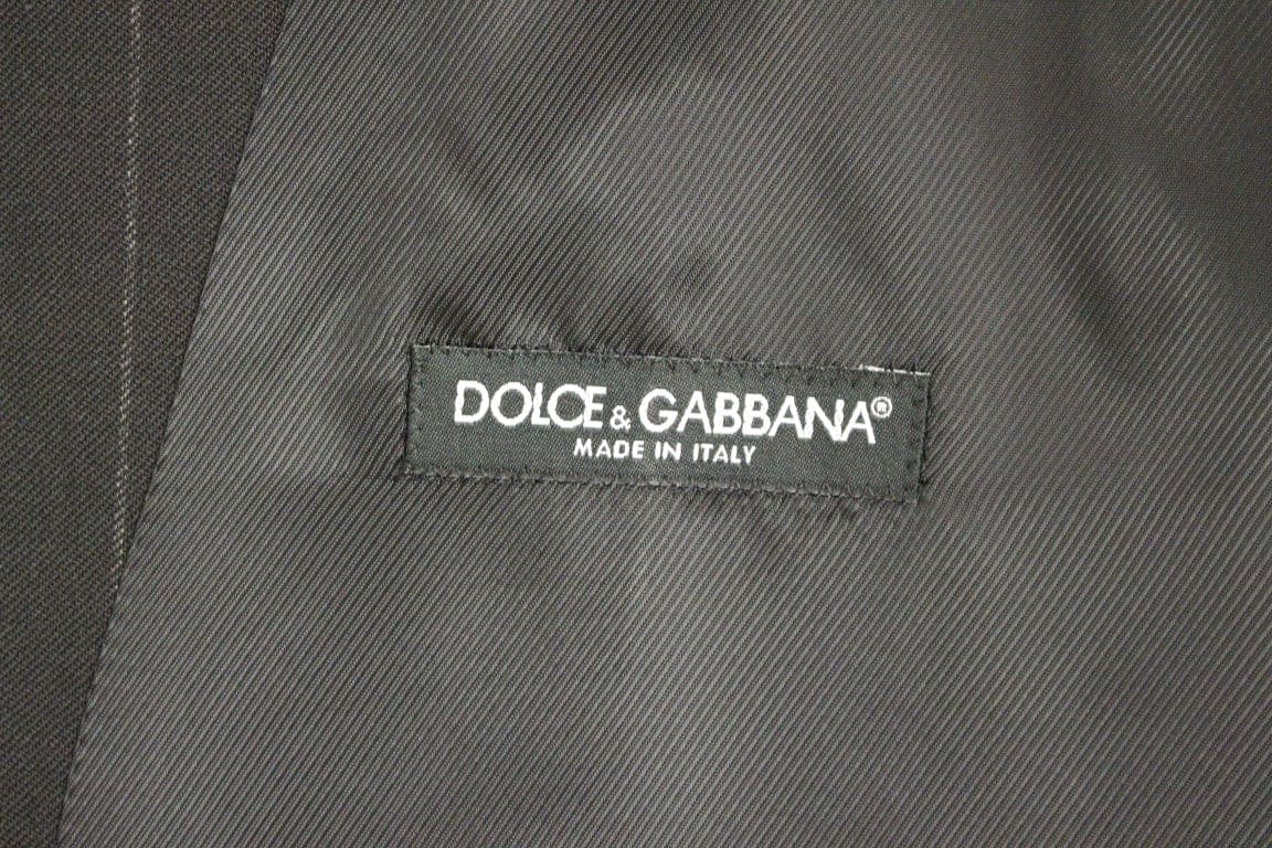 Dolce & Gabbana Elegant Black Striped Wool Dress Vest