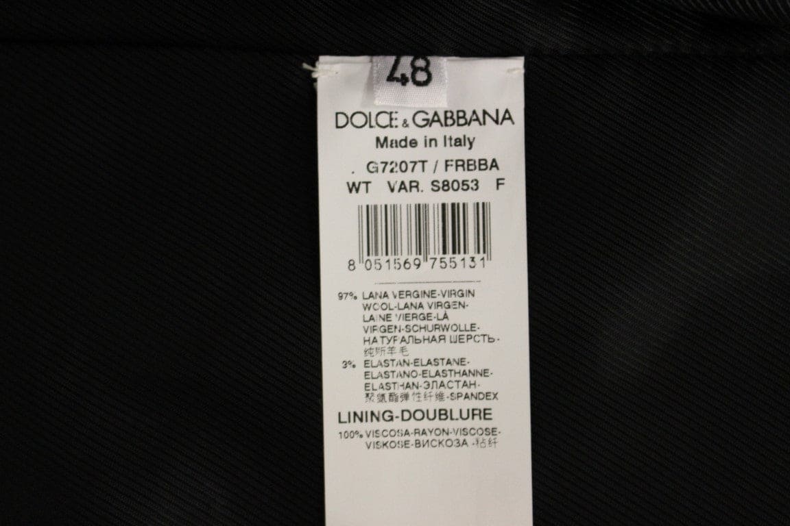 Gilet élégant en laine à rayures noires Dolce &amp; Gabbana