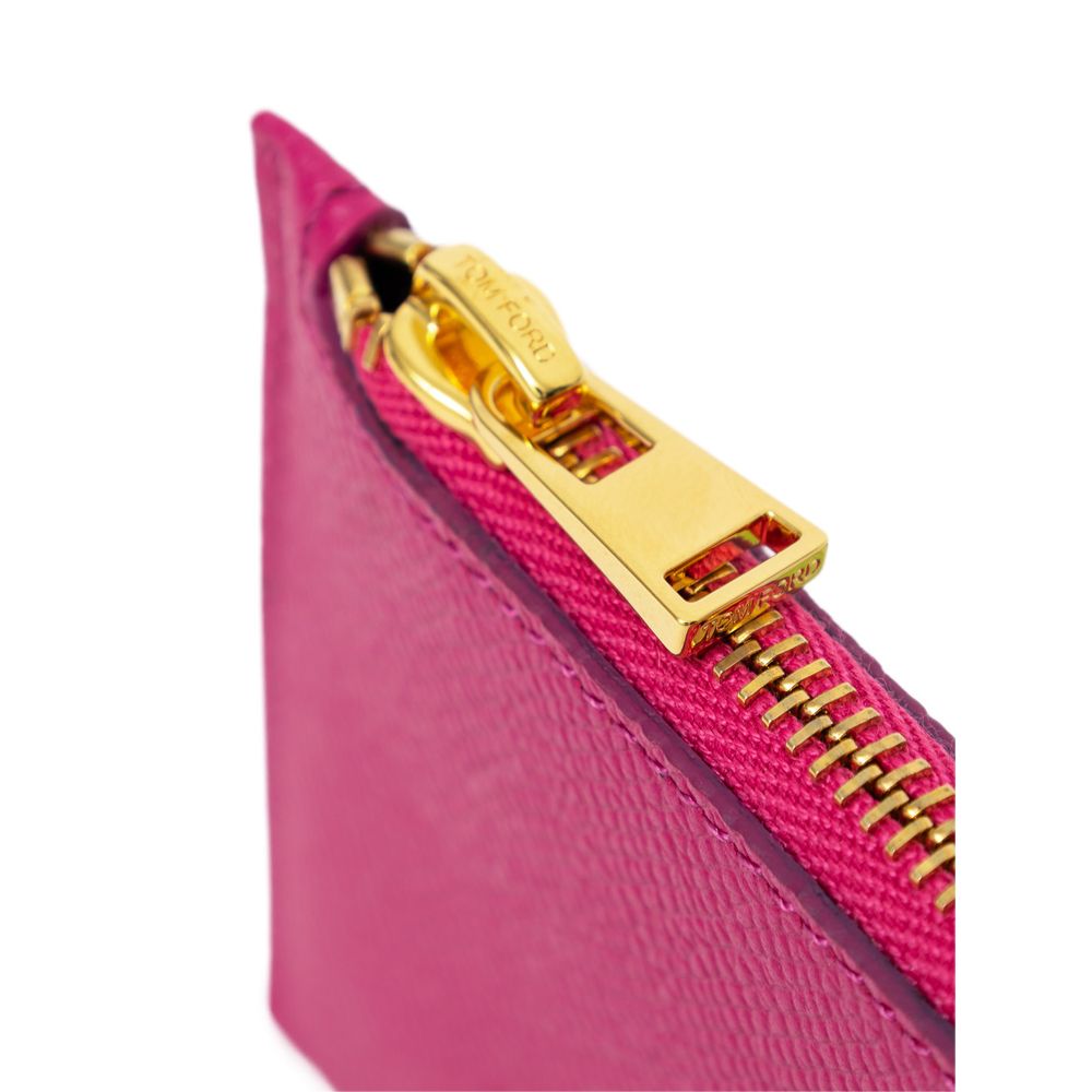Portefeuille en cuir fuchsia Tom Ford