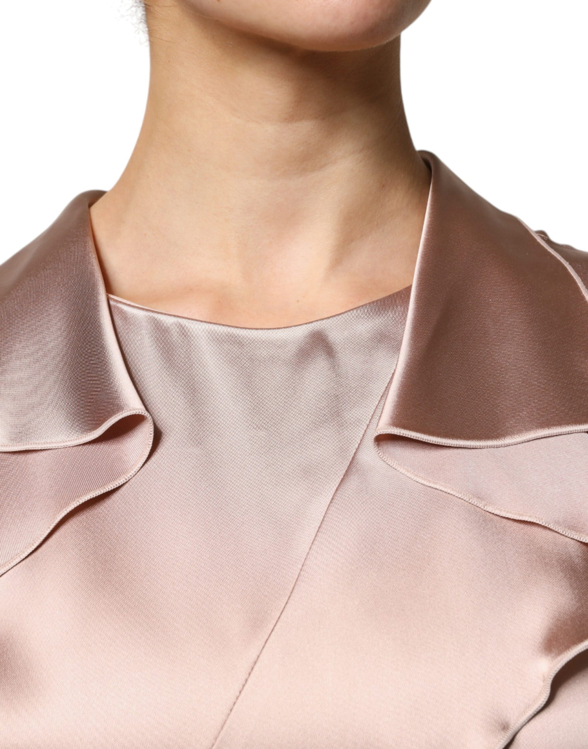 Robe fourreau portefeuille à manches longues en satin rose Emporio Armani