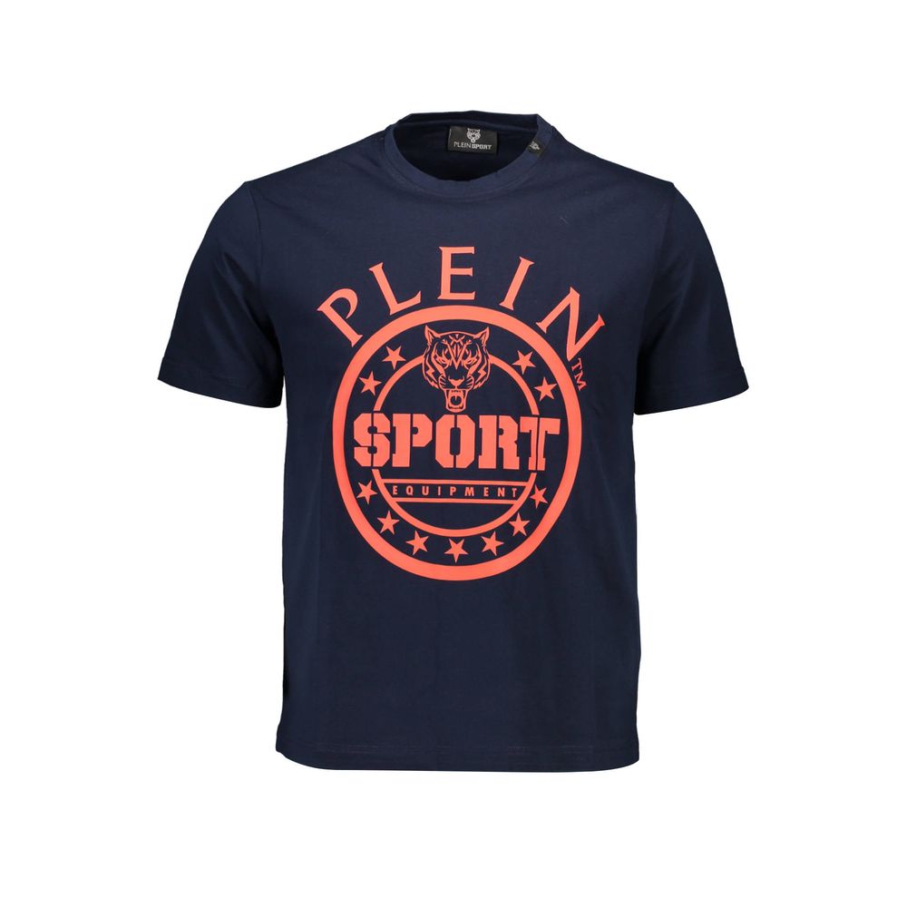 T-shirt en coton bleu Plein Sport Elevated avec détails emblématiques