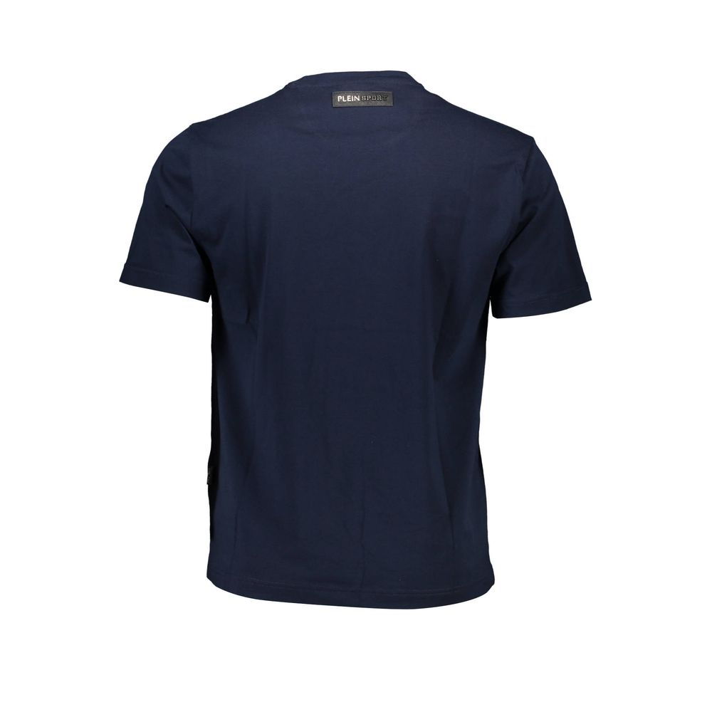 T-shirt en coton bleu Plein Sport Elevated avec détails emblématiques