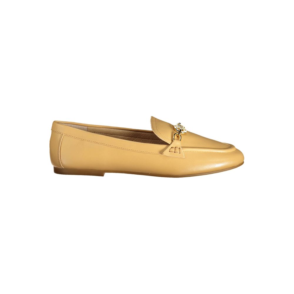 Ralph Lauren Beige Leather Flat Shoe