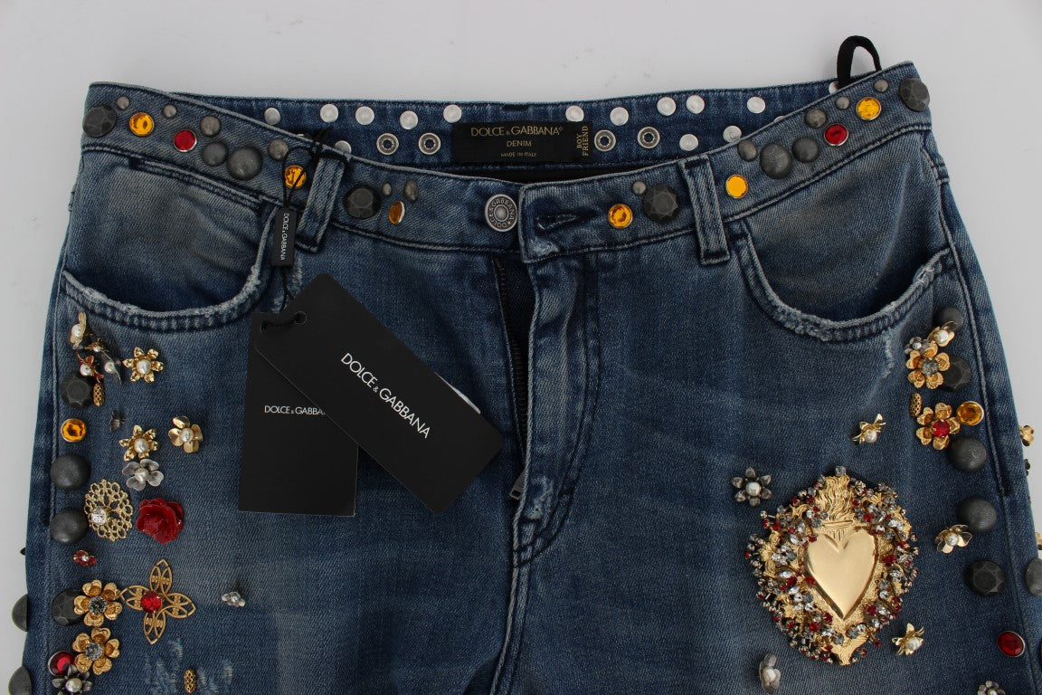 Jean boyfriend à ornements Enchanted Sicily de Dolce &amp; Gabbana