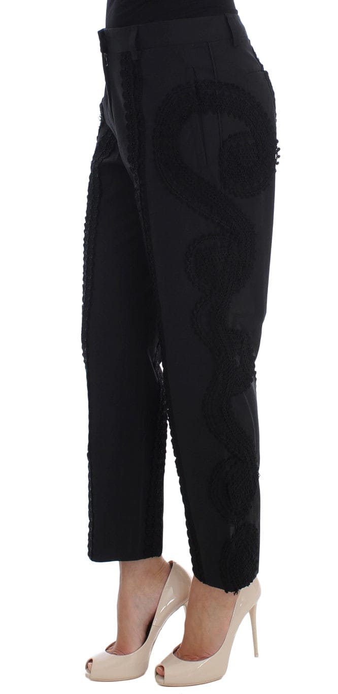 Pantalon capri élégant noir Torero de Dolce &amp; Gabbana