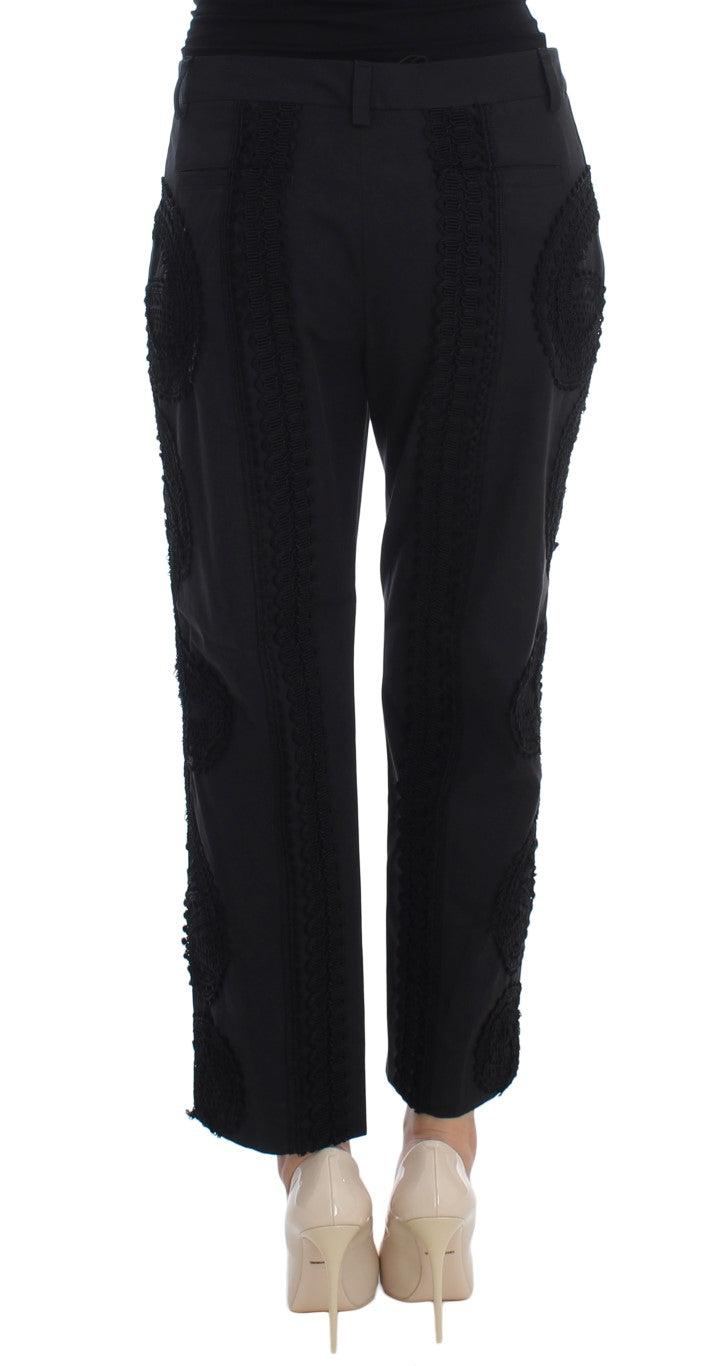 Pantalon capri élégant noir Torero de Dolce &amp; Gabbana