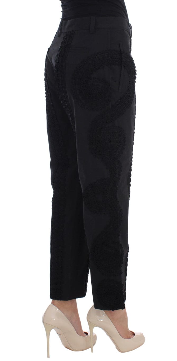 Pantalon capri élégant noir Torero de Dolce &amp; Gabbana