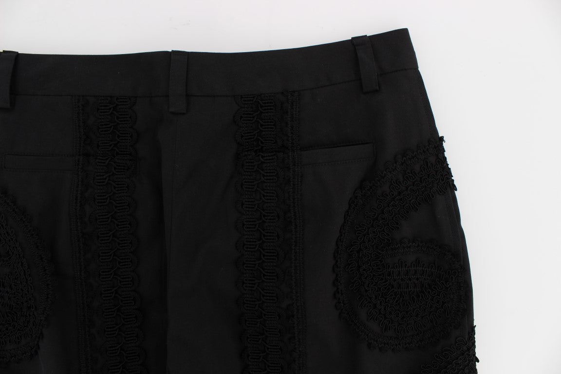 Pantalon capri élégant noir Torero de Dolce &amp; Gabbana