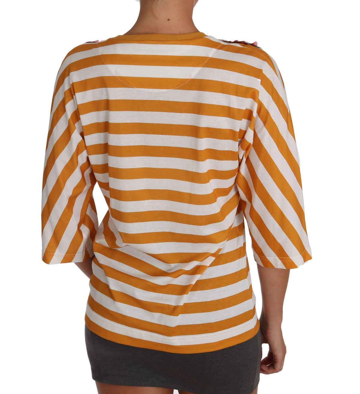 Blusa con lentejuelas FIRENZE de Dolce &amp; Gabbana en naranja y blanco